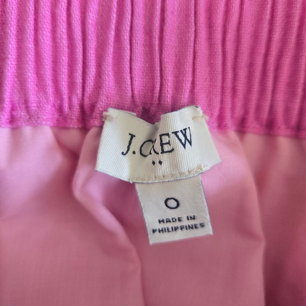 J Crew Factory Womens Linen Blend Skirt Elastic Waist Casual Classic Summer 0 - Picture 8 of 9